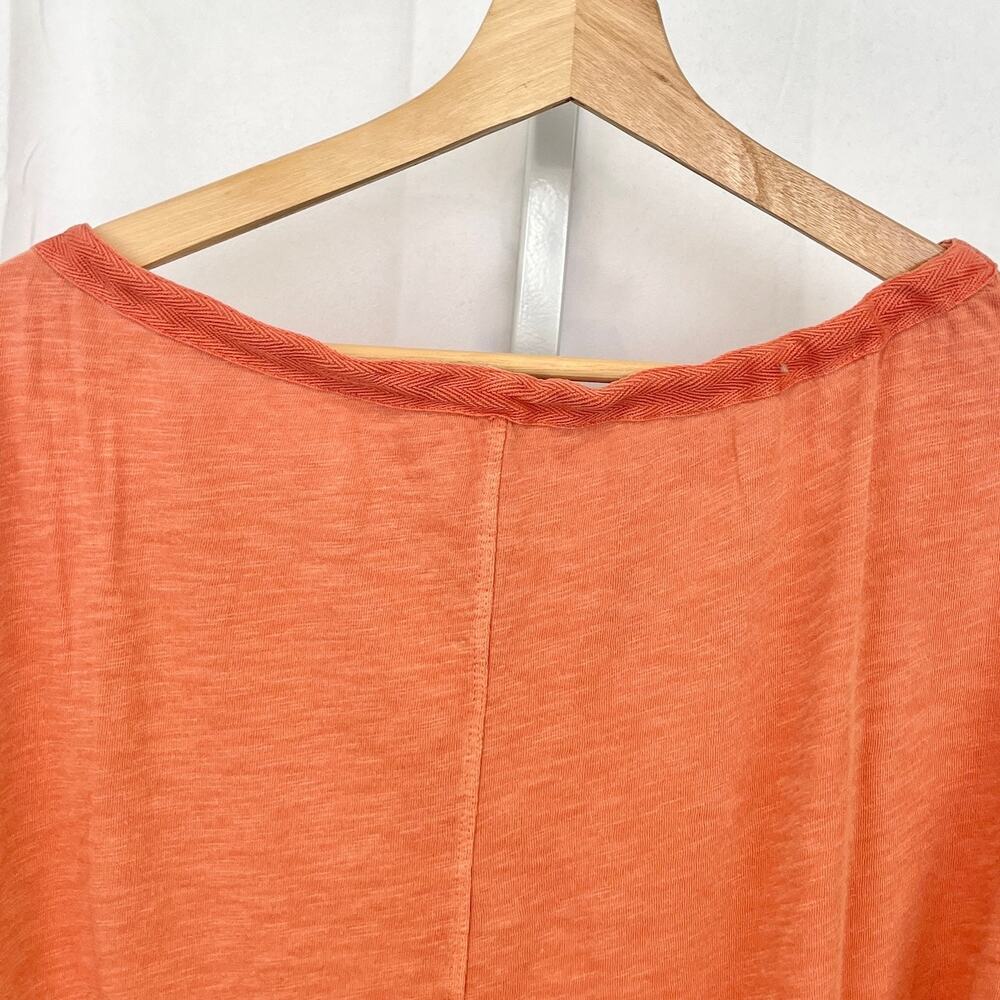 XCVI Exelda Tee Dolman Short Sleeve Top Slub Cotton Modal Orange Size L - Picture 6 of 8